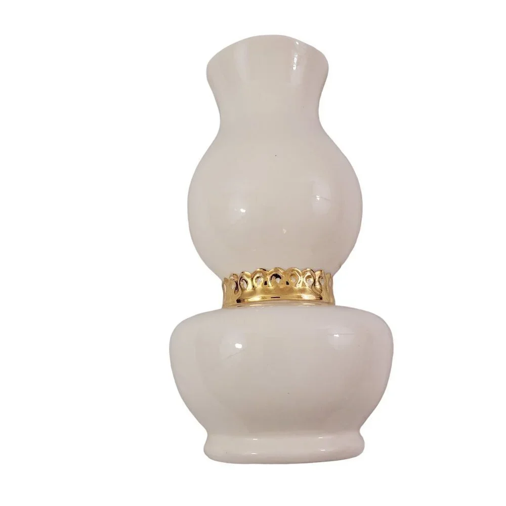 SIGNED Art Ceramic Ivory with Gold Accent Tabletop Wall Vase